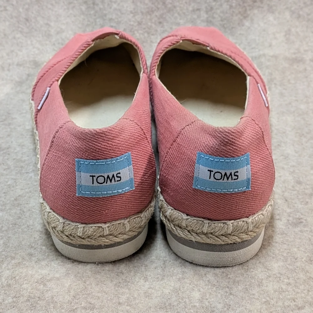 TOMS Women's Coral Canvas Rope Sole Espadrilles Beachy Natural Flats Size 6